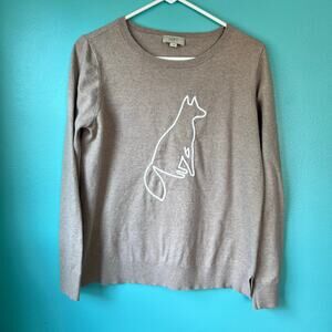 Loft Sweater Womens Embroidered Fox Detail Loft Outlet Size Large
